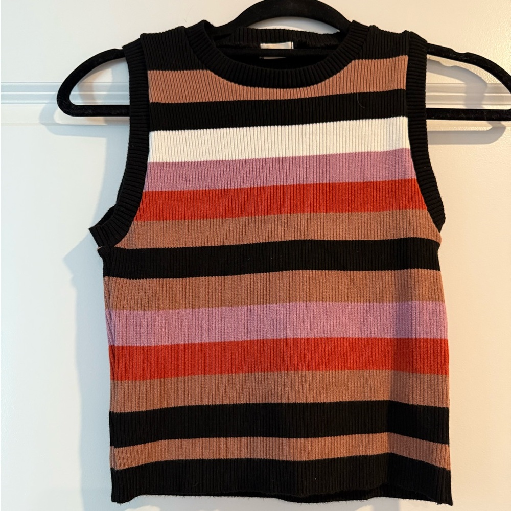 Striped Sleeveless Knit Top